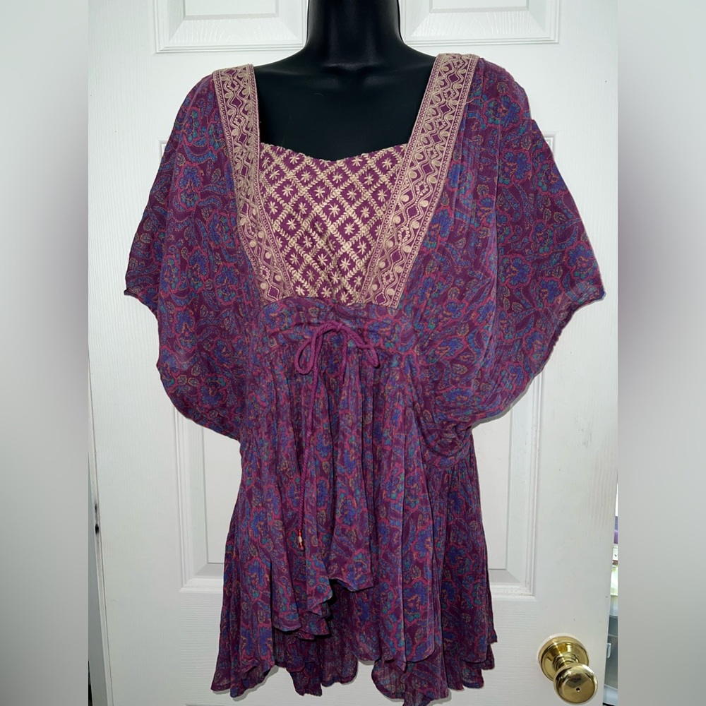 Free People Garden Of Eden Sangria Combo Top Sz M